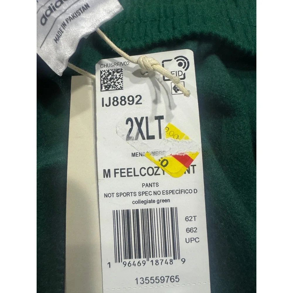 Adidas M Feelcozy‎ Pant Collegiate Green Fleece Joggers IJ8892 Mens 2XLT New